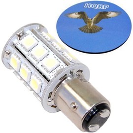 HQRP BAY15d 24LED SMD5050 Cool White Light Bulb for Aqua Signal Series 41 3108104000 Mast/Foredeck Combo 10-30V DC Replacement Plus Coaster