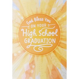 Greeting Card God Bless You On Your High School Graduation - Christian Religious Graduate It's a blessing to see your dreams come true and your plans in life succeed