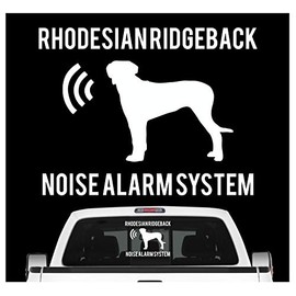 siviwonder Rhodesian Ridgeback Noise Alarm System Car Sticker Dog Foil RR White Size 10 cm