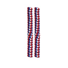 FeetPeople Curly Shoelaces, 1 Pair, Red/White/Blue