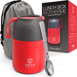 GOOD FOR YOU Isolierter Lebensmittelbehälter – 530 ml Edelstahlbehälter für warme und kalte Mahlzeiten – doppelwandige Isolierung,