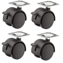 Swivel Twin Wheel Castor / With Brake Ø 50mm / Load Capacity 40kg - 660.08.321