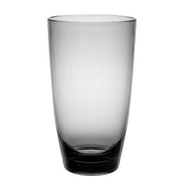 KLIFA- ETON, 20.8 oz, Set of 6, Acrylic Highball Drinking Glasses Set, Iced Tea Cups, BPA-Free, Stackable Plastic Drinkware, Dishwasher Safe Cups, Gray-Black