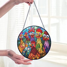 Divertido atrapasoles para colgar en ventanas con gallo, para amantes del pollo, regalos para mujeres, pollos, mamás, abuela, gallo, decoración del hogar para Navidad, día de la madre