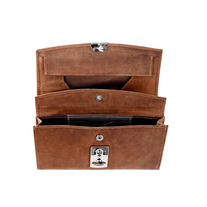 GERMANUS Toni Waiter's Wallet, Gastro Wallet, Real Leather, Wild Brown