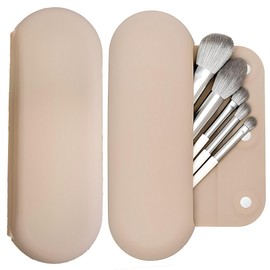Estuche para Brochas de Maquillaje de Silicona, Funda para Brochas de Maquillaje, Soporte de Viaje Portátil Impermeable para Brochas, Soporte para Brochas de Maquillaje de Viaje