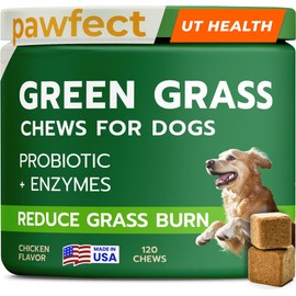 PAWFECTCHEW Dog Pee Grass Helper - Dog Urine Neutralizer for Grass Burn Spots - Grass Treatment for Dog Urine - Dog Pee Lawn Repair Treats with Probiotics - Made in USA - 120 Chews