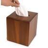 KOLWOVEN Acacia Wood Square Tissue Box Holder - Farmhouse Style,