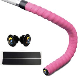 TOPCABIN® Bicycle Handlebar Tape Non-Slip Comfort GEL Road Bike Handlebar Tape Bike Bar Tape with Reflective Bar Plugs (# Pink)