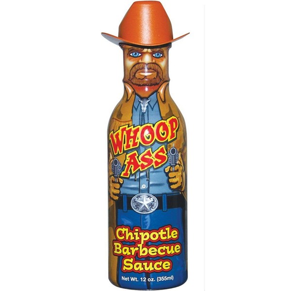 Whoop Ass Chipotle BBQ Sauce - 12 oz. Bottle - Premium Gourmet Spicy Barbecue Sauce - Perfect for Chicken Wings on the BBQ Grill