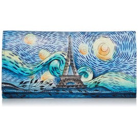 Anna by Anuschka Hand Painted Genuine Leather Multi Pocket Ladies Purse Love in Paris One Size