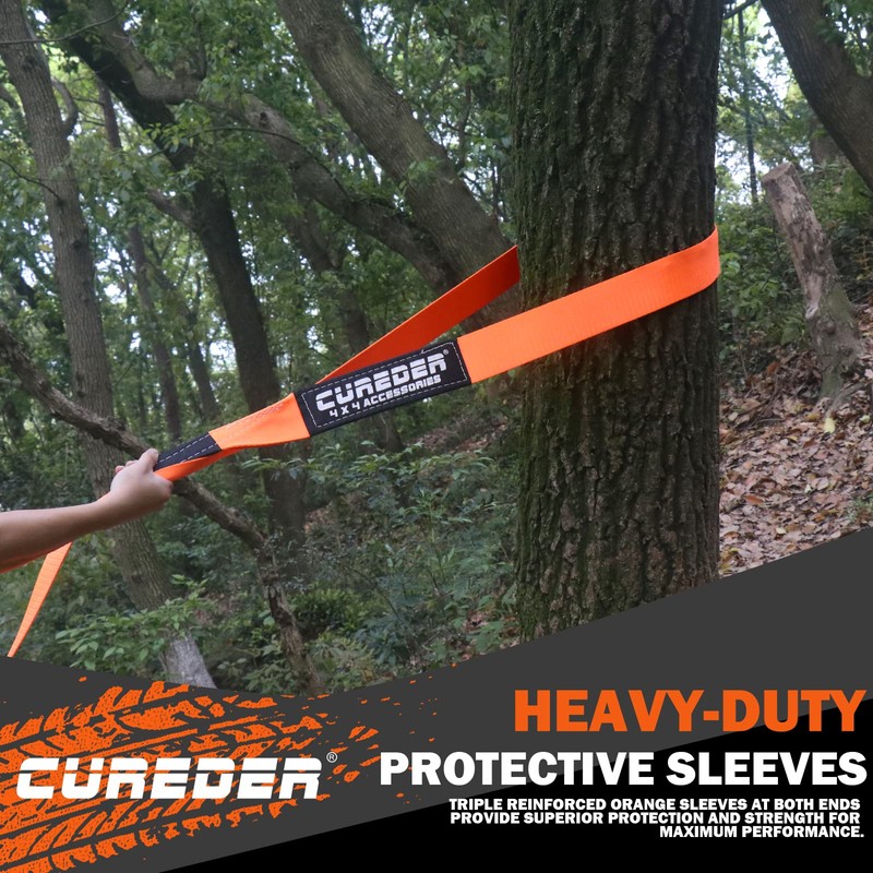 Cureder Tow Strap - 3'' x 30ft Recovery Strap,Lab Tested