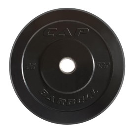 CAP Barbell Better Olympic Bumper Plate, Black, 45 lb Single