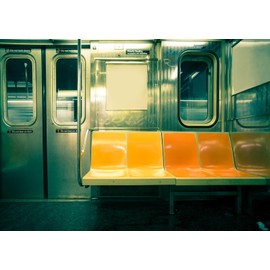 CORFOTO 8x6ft Fabric City Subway Interior Backdrop for Photography Empty Public Seat 3D Metro Subway Cross Section Background for Birthday Party Decor Kids Adults Photo Studio Booth Props