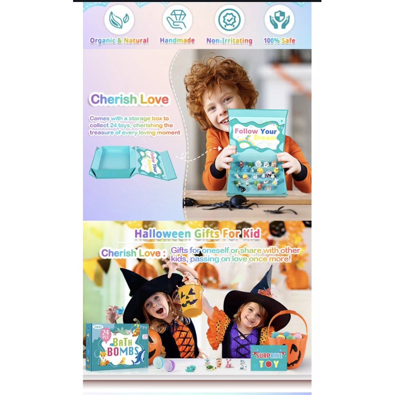 Jofei Bath Bombs Gift Set With Surprise Toy Inside, 24Pack