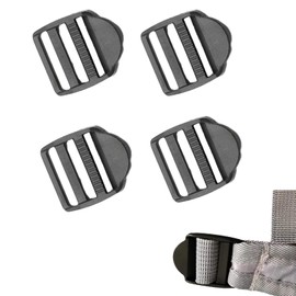 Yingjie 4 Pieces Ladder Lock Slider Buckle,2.5cm Adjustable Plastic Strap Clip,Durable Webbing Strap Adjuster,Replacement Buckle for Backpack Secure Fastening Ladder Lock for Camping,Hiking, Luggage.