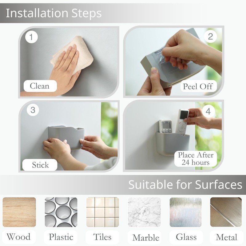 LINFIDITE 2 Pack TV Remote Holder Wall Mount Remote Control