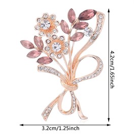 Vintage Brooch Pin, 2 Pieces Bouquet Brooches, Unique Crystal Brooch, Crystal Fancy Brooch Pin, Elegant Chic Flower Brooch for Women and Girls, Jumper Scarves, Most Garments, Metal