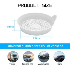 Mandark Car Cup Holder Coasters, Non-Slip Silicone Vehicle Insulation Drink Mat, Waterproof Sift-Proof Spill Recessed Automotive Interior Cup Insert Pad Accessories, Universal Fit (White)