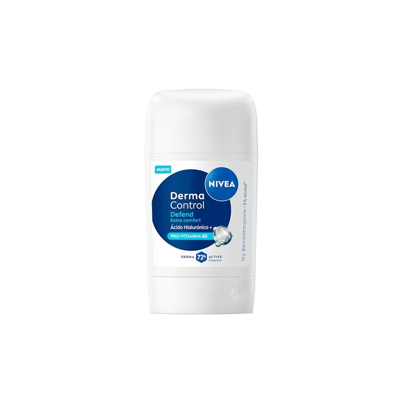 NIVEA Desodorante Antitranspirante Derma Control Defend en Barra 50g, Para