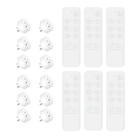 NineLeaf Remote Control Outlet Plug with Countdown Timer, Remote Switch Outlet, Remote Control Outlets, Remote Outlet,15A/1500W, Up to 500 ft Range, for Light, Fan, TV, Router,6Remotes 12Plugs