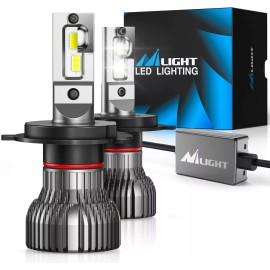 Nilight 2PCS H4 LED Headlight Kit Light Bulbs High Low Beam 6500K HB2 9003 70W 10000LM