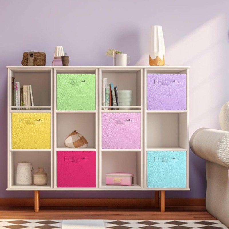 powerking Storage Box, 6 Pack Foldable Storage Cubes Storage Box