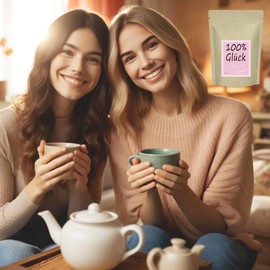 100% Glück Geschenk - Glück für den Menschen der es verdient, dem Du Gutes wünscht - von Christea - 70 g Früchtetee praktisch verpackt im Zip-Beutel