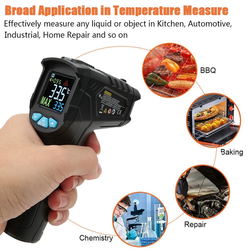 IR01B Industrial Thermometer 50℃~550℃ (58℉~1022℉) Portable Infrared Temperature Tester Black