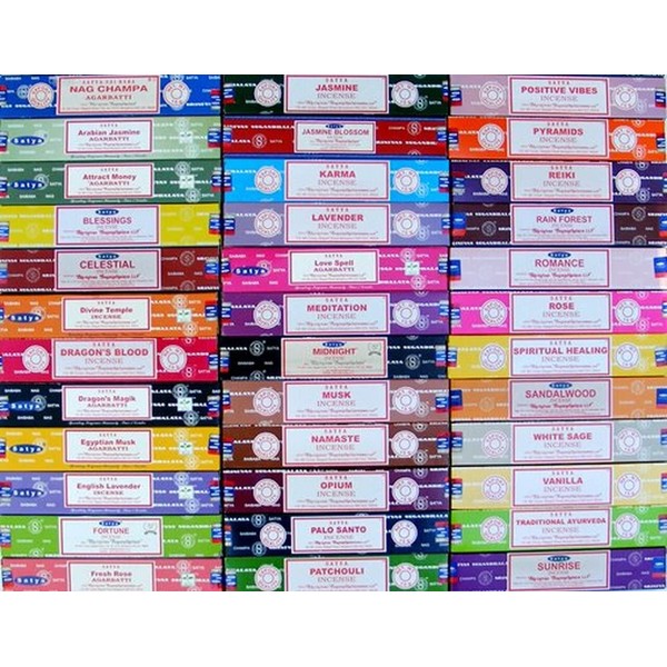 Satya Premium Mix Assorted Incense Sticks Set of 12 Pack