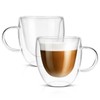 HFIOUDEI Glass Espresso Cups, 5oz Double Wall Insulated Coffee Shot