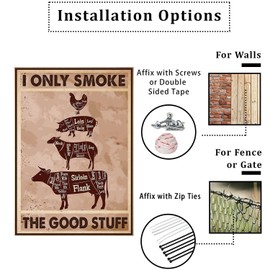 JIMOWANG Metal Sign I Only Smoke The Good Stuff BBQ Vintage Metal Signs for Cafes Bars Pubs Shop Wall Decorative Funny Retro Signs 8 x 12 Inches