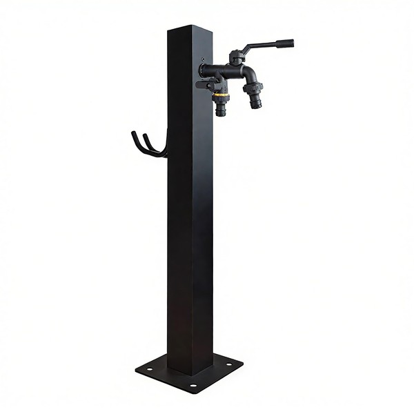 Outdoor Vertical Garden Water Column, Square Freestanding Hose Stand with