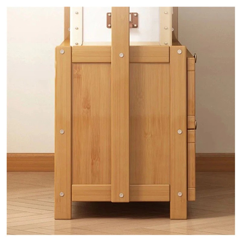 Colourtree Bamboo Garment Rack with Shelves & Hooks – Freestanding