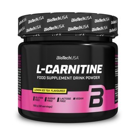BioTechUSA BioTechUSA L-Carnitine Drink Powder, Flavoured Food Supplement Drink Powder with L-carnitine L-Tartrate, Acetyl-L-carnitine, Minerals and Sweetener, 150 g, Lemon ice Tea