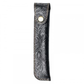 Pen Bag, 17 cm Vintage Leather Pen Case, Retro Holder for Fountain Pen, Pen Holder with Metal Press Stud for School, Home, Office, Artists, Business People