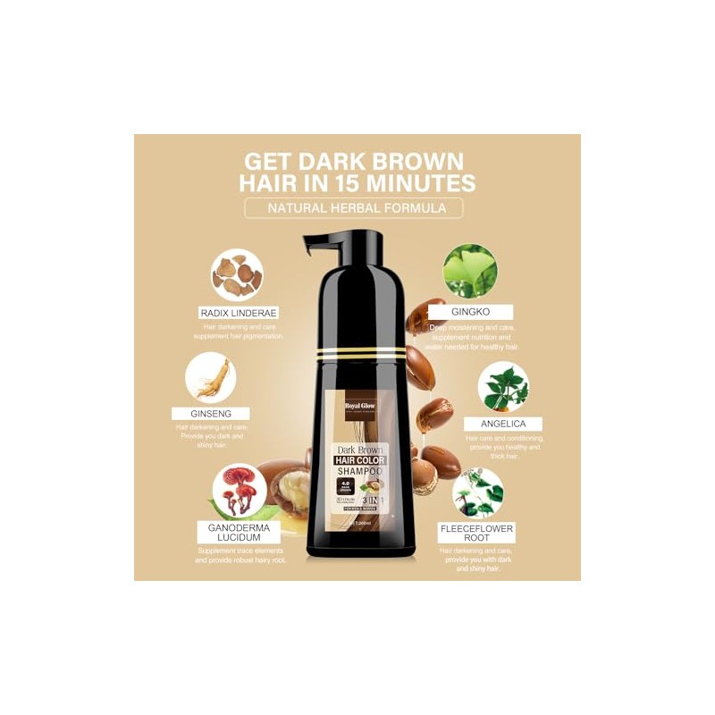Royal Glow Hair Colour Shampoo For Men & Women |
