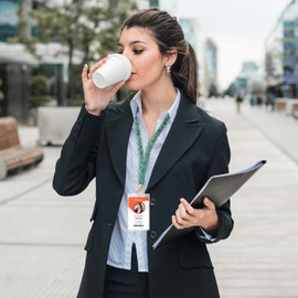 WEESMILE Stretchy Scrunchie Lanyard for ID Badges – Cute Neck Lanyard for Keys | Retractable Keychain Holder for Women, Teachers (Green)