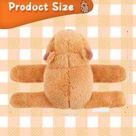 PLLYPE Capybara Children's Snap Bracelet, 18 cm Simulation Capybara Plush Toy, Capybara Cuddly Toy, Snap Bracelet, Gift for Children and Friends