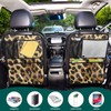 BOENLE Car Seat Back Organizer Black Circle Leopard Print 2