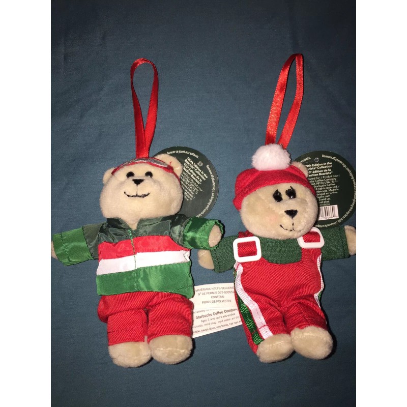 Starbucks 2019 Starbucks Bearista Plush Bear Set Christmas Tree Ornament