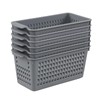 Julyeen 6 Pack Plastic Slim Storage Baskets, Pencil Holder for