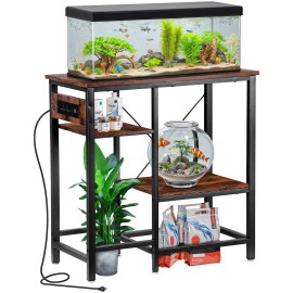 SEGAWE Aquarium Stand with Adjustable Shelves & Power Outlets 37 Gallon Fish Tank Stand