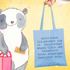 Mr. & Mrs. Panda Tragetasche Spruch 58. Geburtstag - Geschenk, Glück und Gesundheit, einmalige Geschenke, Beutel, 58 Jahre, ständige Begleiter,