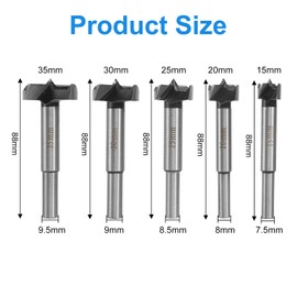 Forstner Drill Bit Set 15-35 mm with Storage Box, Hole Drill Bit Wood Tool Wood Cutter 35 mm Forstner Drill Bit 30 mm Forstner Drill Bit 25 mm Forstner Drill Bit 20 mm 15 mm