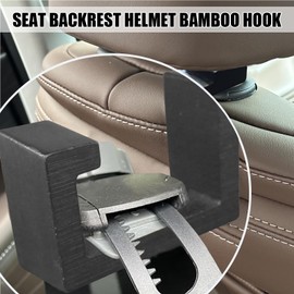 DAUCHVNY Hard Hat Holder for Truck Seat Bamboo Hard Hat Hook for Seatback, Headrest Hooks for Car, Portable Hard Hat Hanger, Holds Hard Hat and Vest with Ease