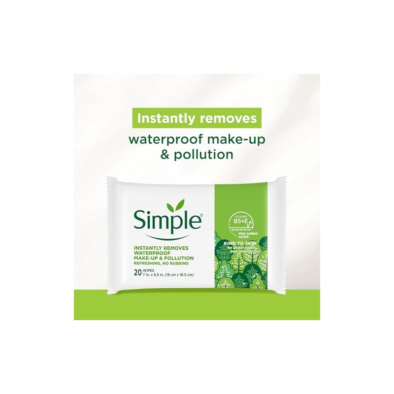 Simple Facial Wipes, Micellar, 25 ct