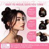 Thick Messy Bun Hair Piece Human Hair Wavy Fluffy Fake
