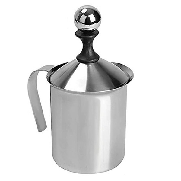 ANCLLO Manual Milk Frother Stainless Steel Hand Pump Milk Frother