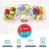 Checkmart Meal Prep Glass 2 Compartment Container with Airtight SnapLock